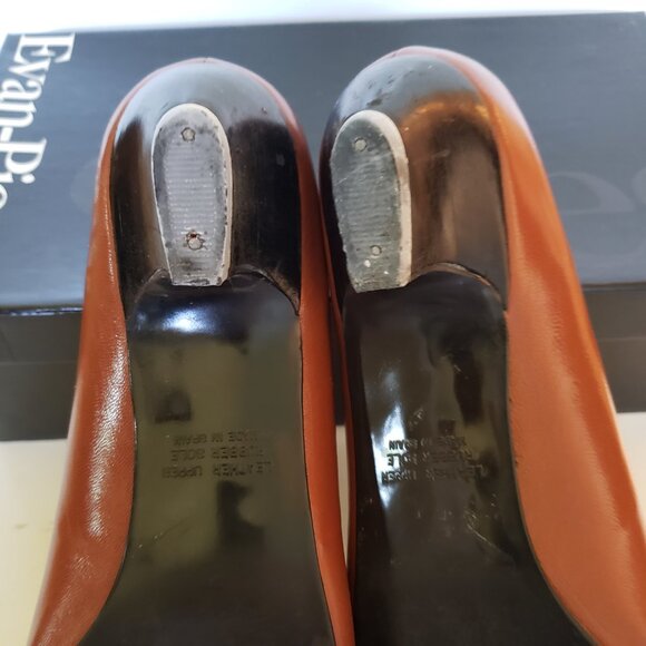 Chic Evan-Picone Whiskey Brown Leather Pumps - Made in Spain - Size 6.5M - Picture 12 of 16